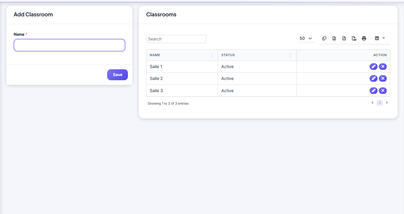 Emploi du temps — Classrooms screenshot