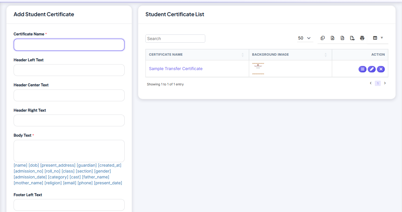 Certificat — Student Certificate screenshot