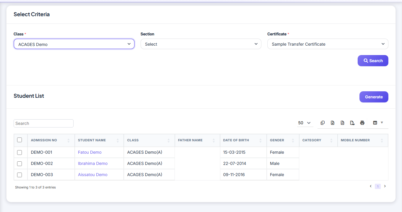 Certificat — Generate Certificate screenshot