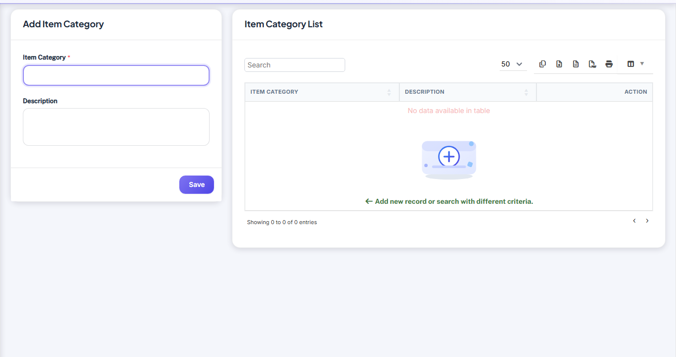 Inventaire — Item Category screenshot