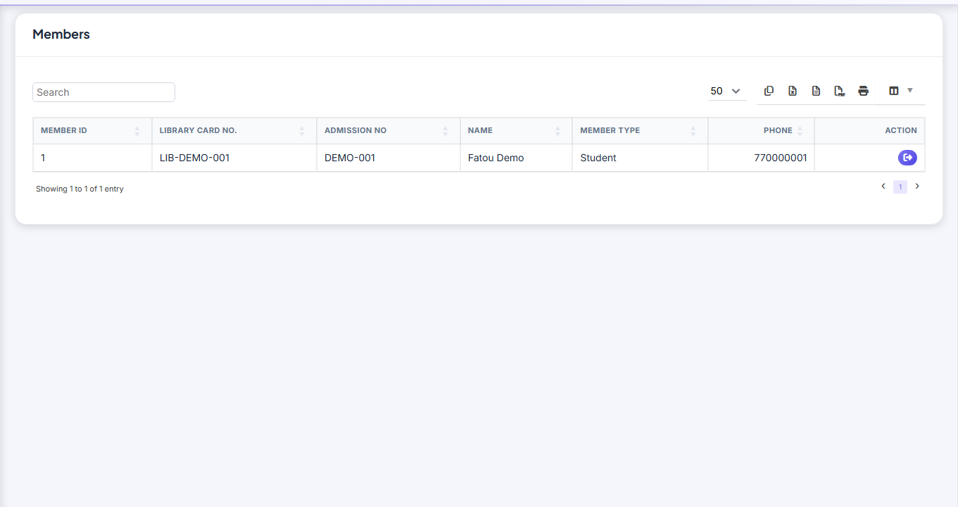 Bibliothèque — Members screenshot