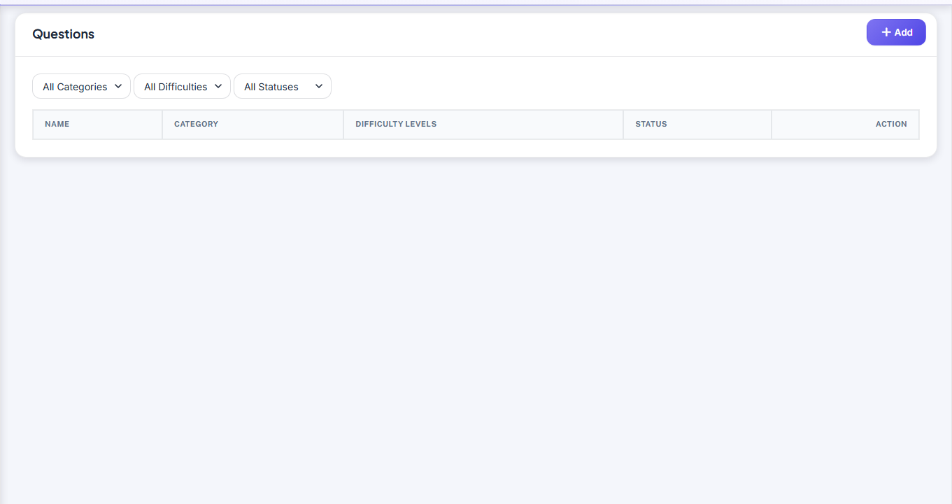 Banque de questions — Questions screenshot