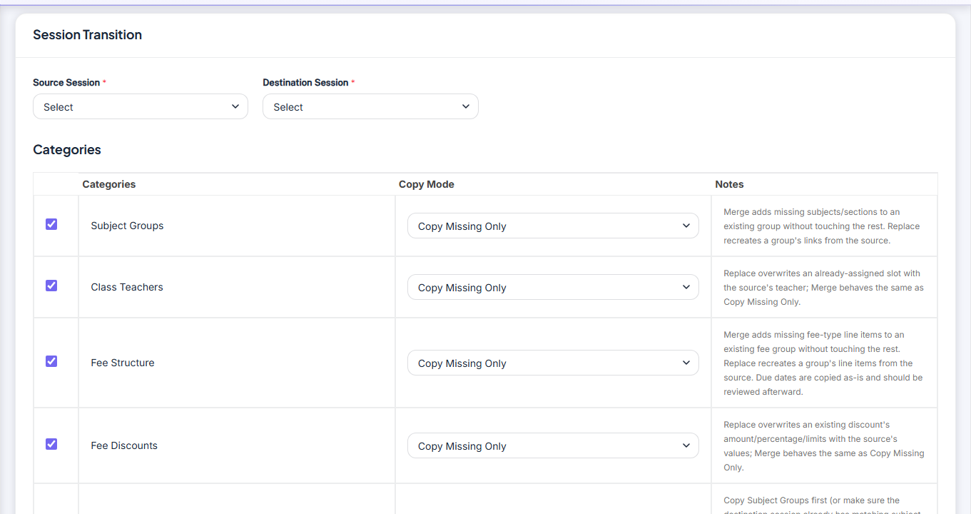 Transition de session — Session Transition screenshot